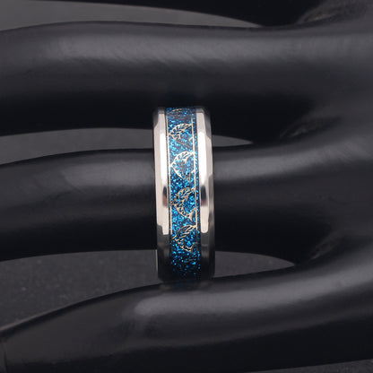 DolphinsStainlessSteelComfortFitWeddingBandRingforMenWomenGingerLyneCollection_Silver-3