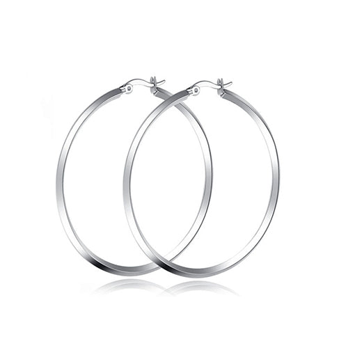 Thin Plain Hoop Earrings for Women Stainless Steel Ginger Lyne Collection