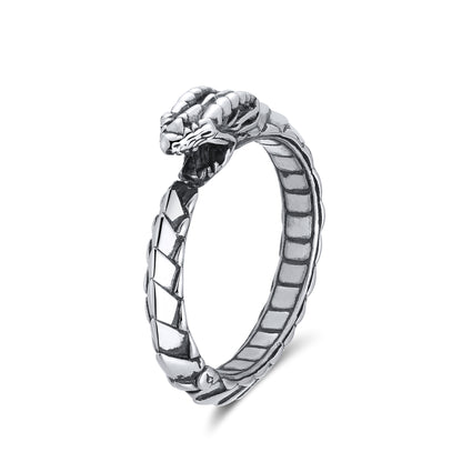 DragonBraceletforWomenorMenStainlessSteelPunkGothicBangleGingerLyneCollection_Silver-1