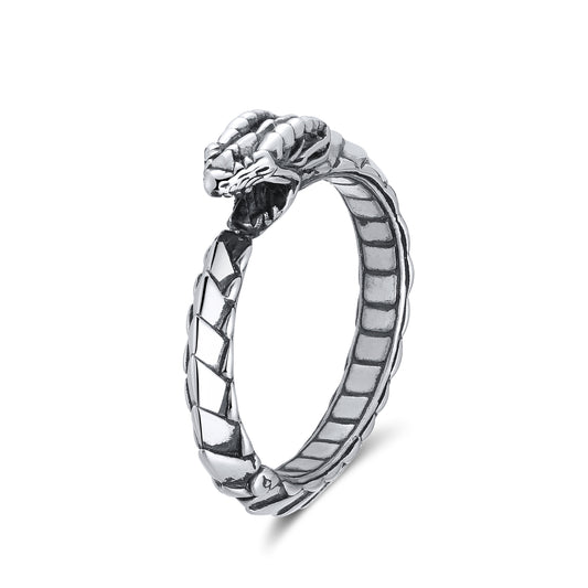 DragonBraceletforWomenorMenStainlessSteelPunkGothicBangleGingerLyneCollection_Silver-1