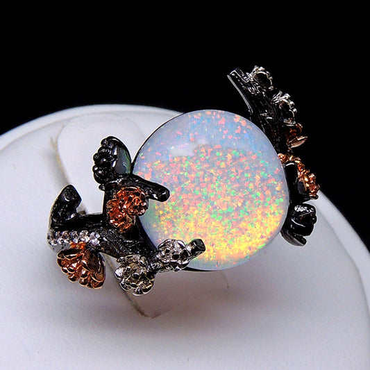 HenriettaBlackTreeBranchGothicInspiredFireOpalEngagementRingforWomenbyGingerLyne_Black-2