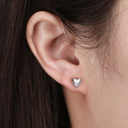 Heart Earrings for Women by Ginger Lyne 6mm Gold Plated Sterling Silver Stud Earrings - Gold