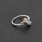 Load image into Gallery viewer, Bianca 3 stone Engagement Ring Sterling Silver Women Two-tone Ginger Lyne Collection - 10
