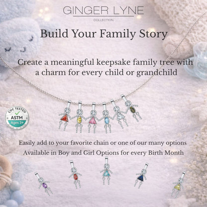 Baby Girl Birthstone Charm Children Pendants for Mom or Grandma Necklace by Ginger Lyne CZ Sterling Silver - Girl June