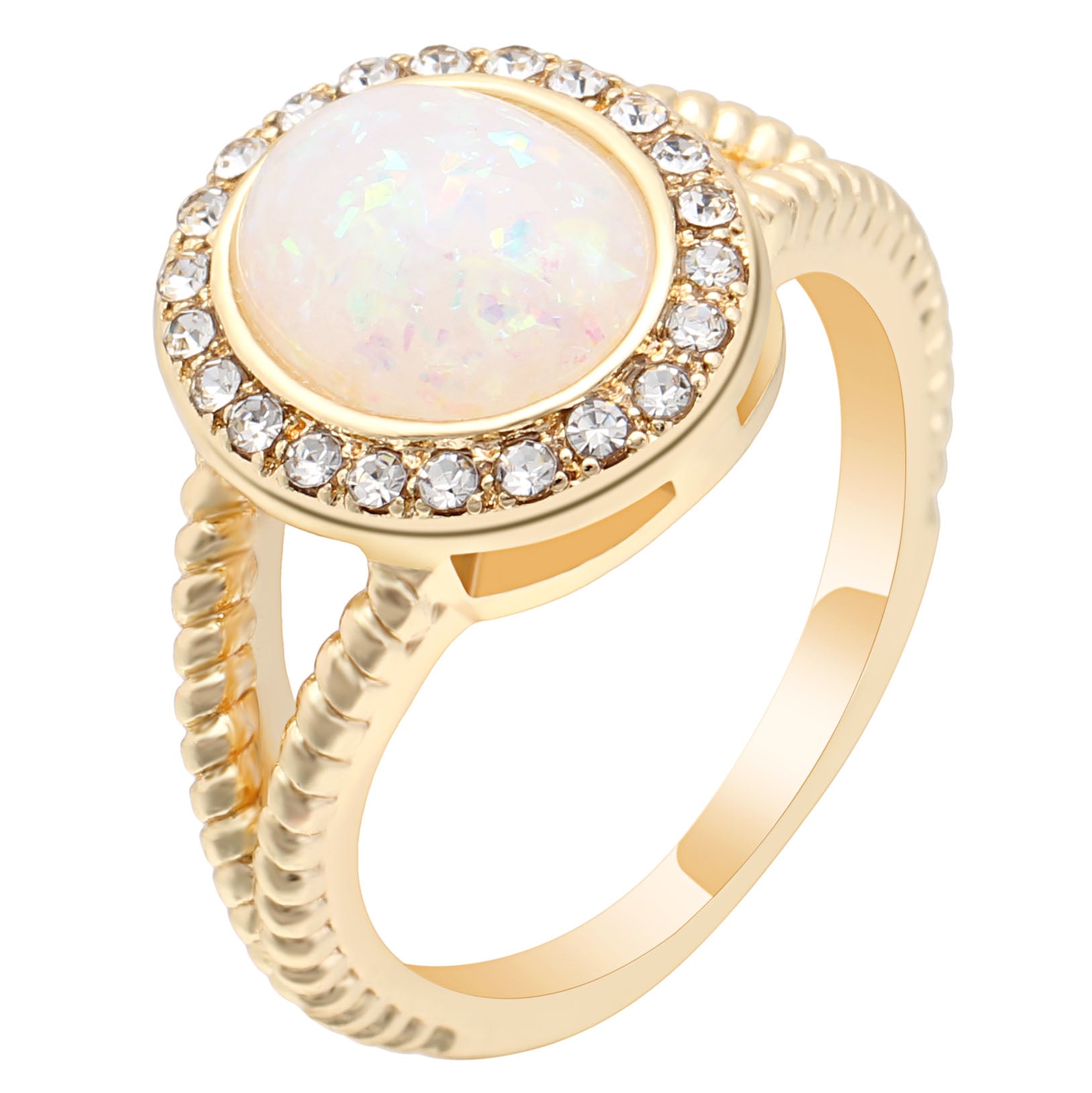 Lindsey Statement Ring Fire Opal Cubic Zirconia Womens Ginger Lyne Collection - 10