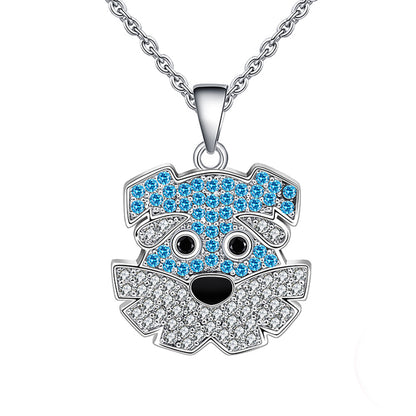 Schnauzer Dog Pendant Necklace for Women Sterling Silver Cz Ginger Lyne Collection