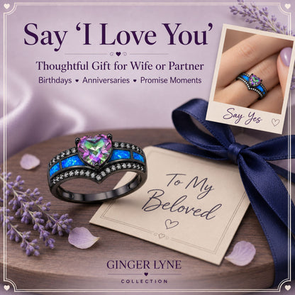 BlackEngagementRingforWomenMysticTopazCZHeartPromiseRingGiftforHerGingerLyne_PurpleMulti-2