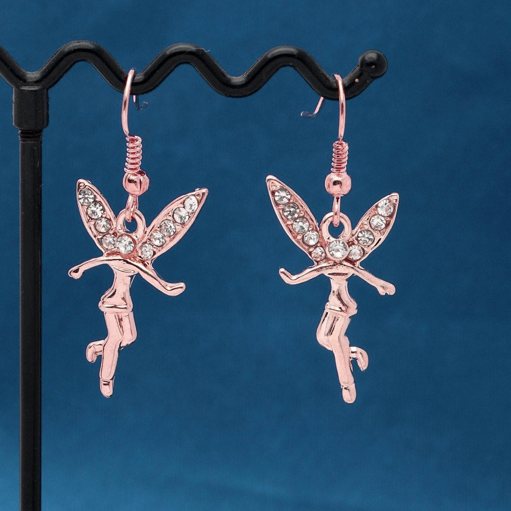 Fairy Crystal Wings Hook Earrings Girls Women Ginger Lyne Collection