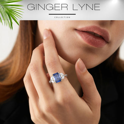 Blue Sapphire Engagement Rings for Women Sterling Silver Birthstone Rings by Ginger Lyne