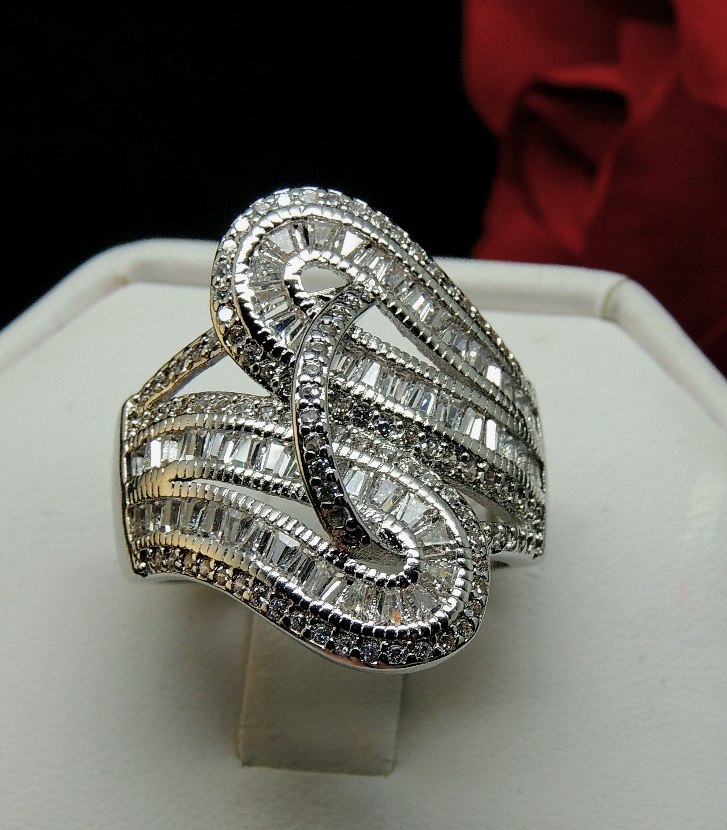 Priscilla Statement Ring Baguette Cubic Zirconia Womens Ginger Lyne Collection - 10