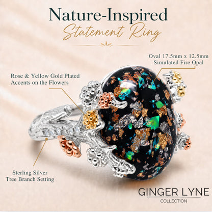 HenriettaSterlingSilverBlackTreeBranchGothicInspiredFireOpalRingforWomenbyGingerLyne_SilverSetting-4