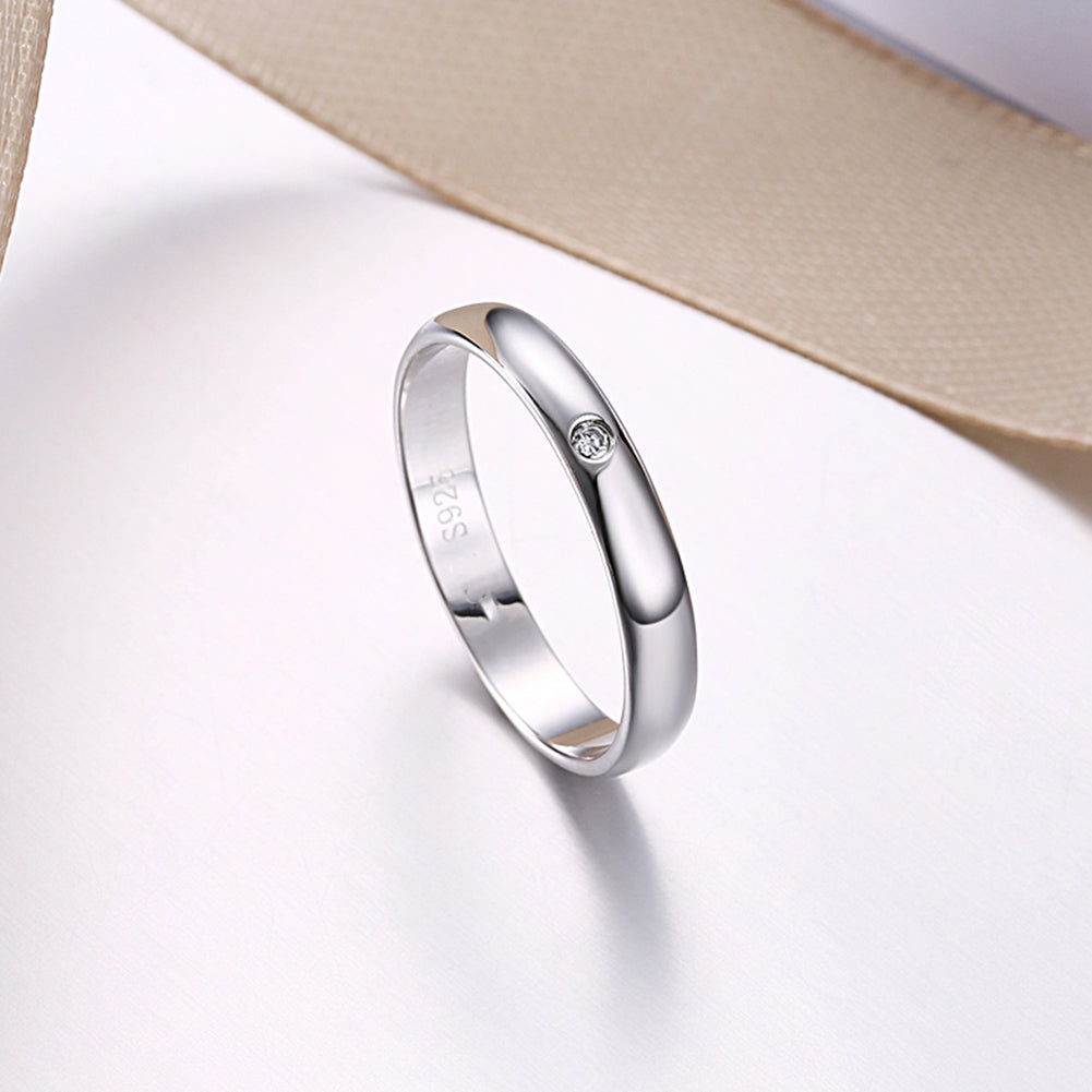 3mm Wedding Band Sterling Silver Women Men Ring Ginger Lyne Collection