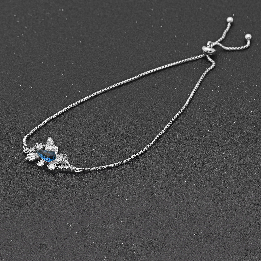 Hummingbird Necklace or Bracelet Sterling Silver Blue Cz Women Ginger Lyne Collection - Bracelet