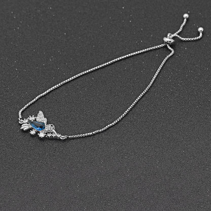 Hummingbird Necklace or Bracelet Sterling Silver Blue Cz Women Ginger Lyne Collection - Bracelet