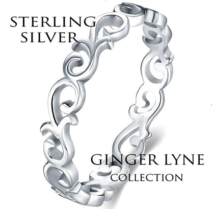 Willow Eternity Wedding Band Ring Sterling Silver Womens Ginger Lyne Collection