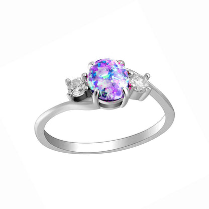 Arlette Simulated Fire Purple Opal Ring Womens Engagement Ginger Lyne Collection - Purple,12