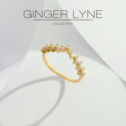 VivianaHalfEternityRingforWomenSterlingSilverCZAnniversaryBandStackableChevronCurvebyGingerLyne_Gold-3