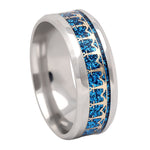 Load image into Gallery viewer, Anchors Wedding Band Ring Women Men Stainless Steel Blue Ginger Lyne Collection - 10.5
