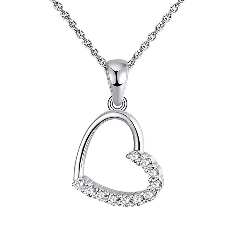 Drop Heart Pendant Necklace for Women Sterling Silver Cz Ginger Lyne Collection