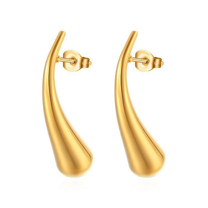 TeardropHookEarringsforWomenGoldStainlessSteelDropStudsGingerLyneCollection_Gold-1