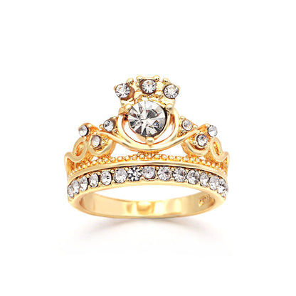 Leonor Crown Crystal Engagement Bridal Ring Womens Ginger Lyne Collection