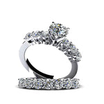 Load image into Gallery viewer, Carla Bridal Set Sterling Silver Women CZ Engagement Ring Band Ginger Lyne Collection - 8
