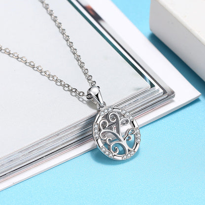 Family Tree Life Pendant Necklace for Women Sterling Silver Cz Ginger Lyne Collection