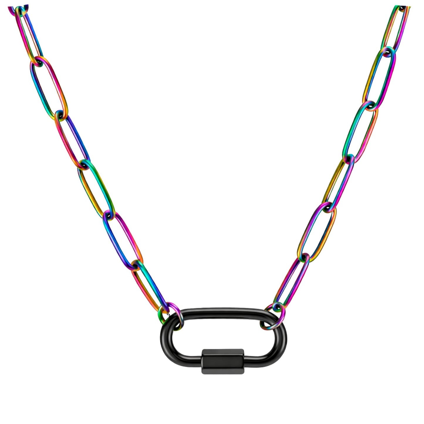 CarabinerCharmHolderNecklaceforWomenbyGingerLyne18KTGoldPlatedStainlessSteel18-20"_GoldTone-4