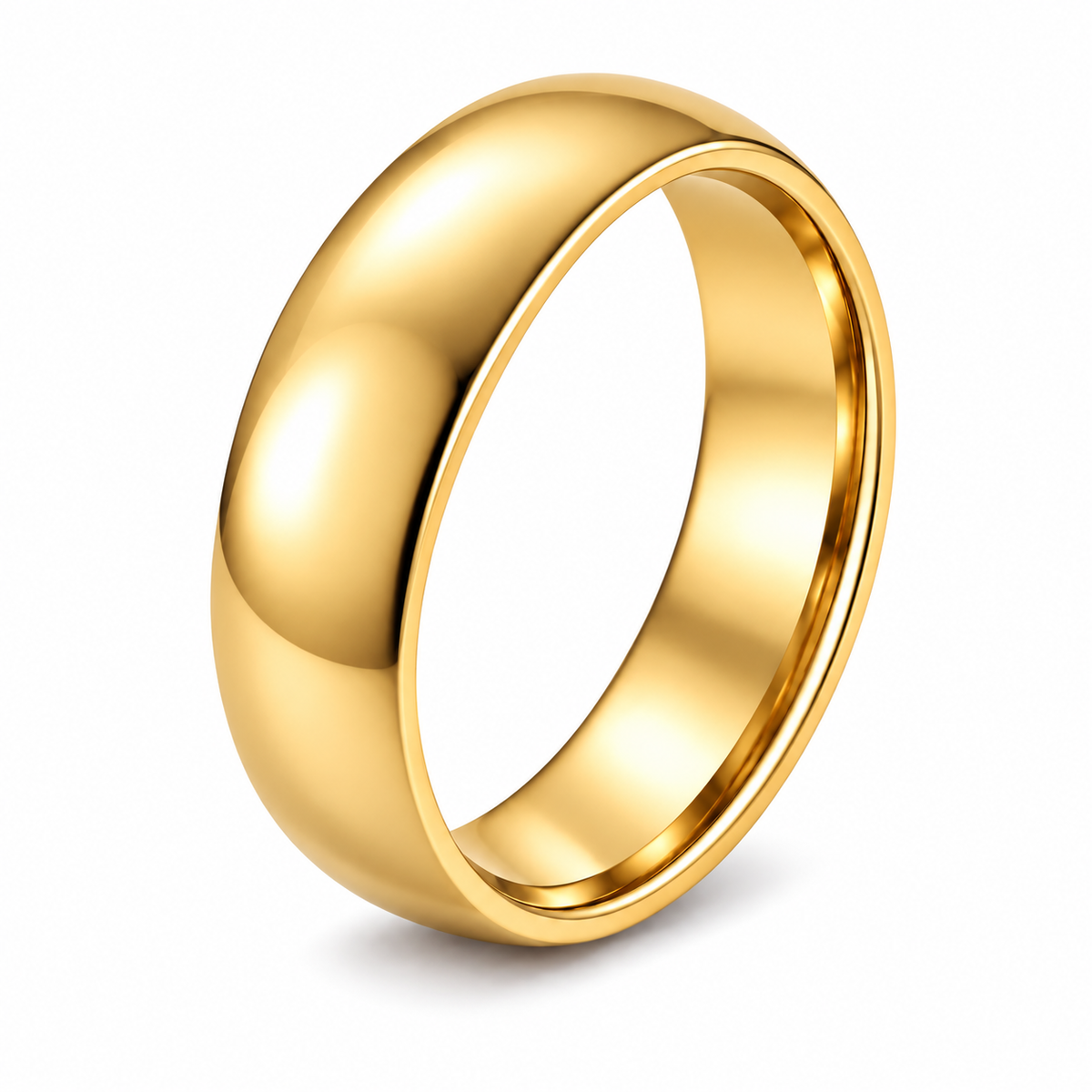 6mmStainlessSteelPlatedGoldWeddingBandRingforWomenorMenbyGingerLyneSize11.5_6mmGold-1