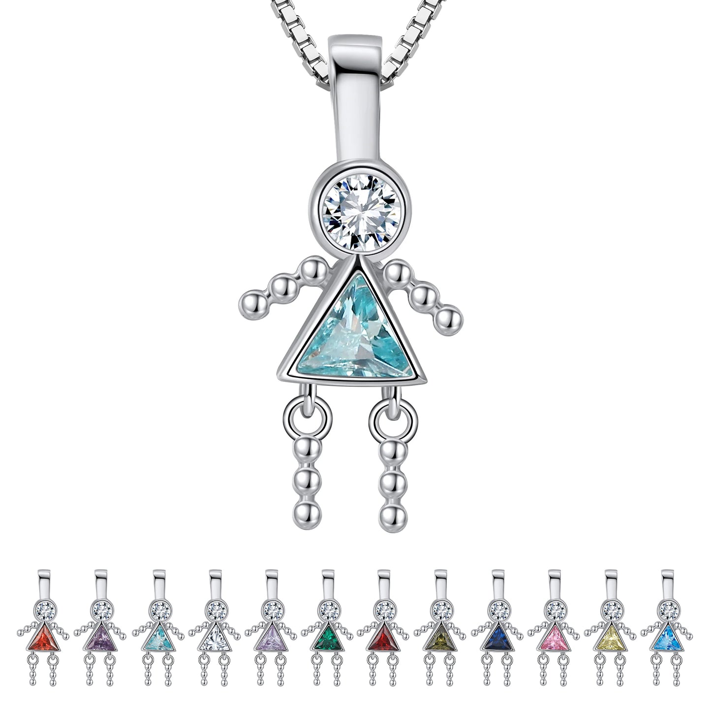 BirthstonePendantNecklaceforGirlMomorGrandmabyGingerLyneSterlingSilverCZFamilyBirthdayCharm_GirlMarch-1