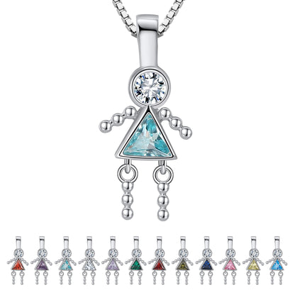BirthstonePendantNecklaceforGirlMomorGrandmabyGingerLyneSterlingSilverCZFamilyBirthdayCharm_GirlMarch-1