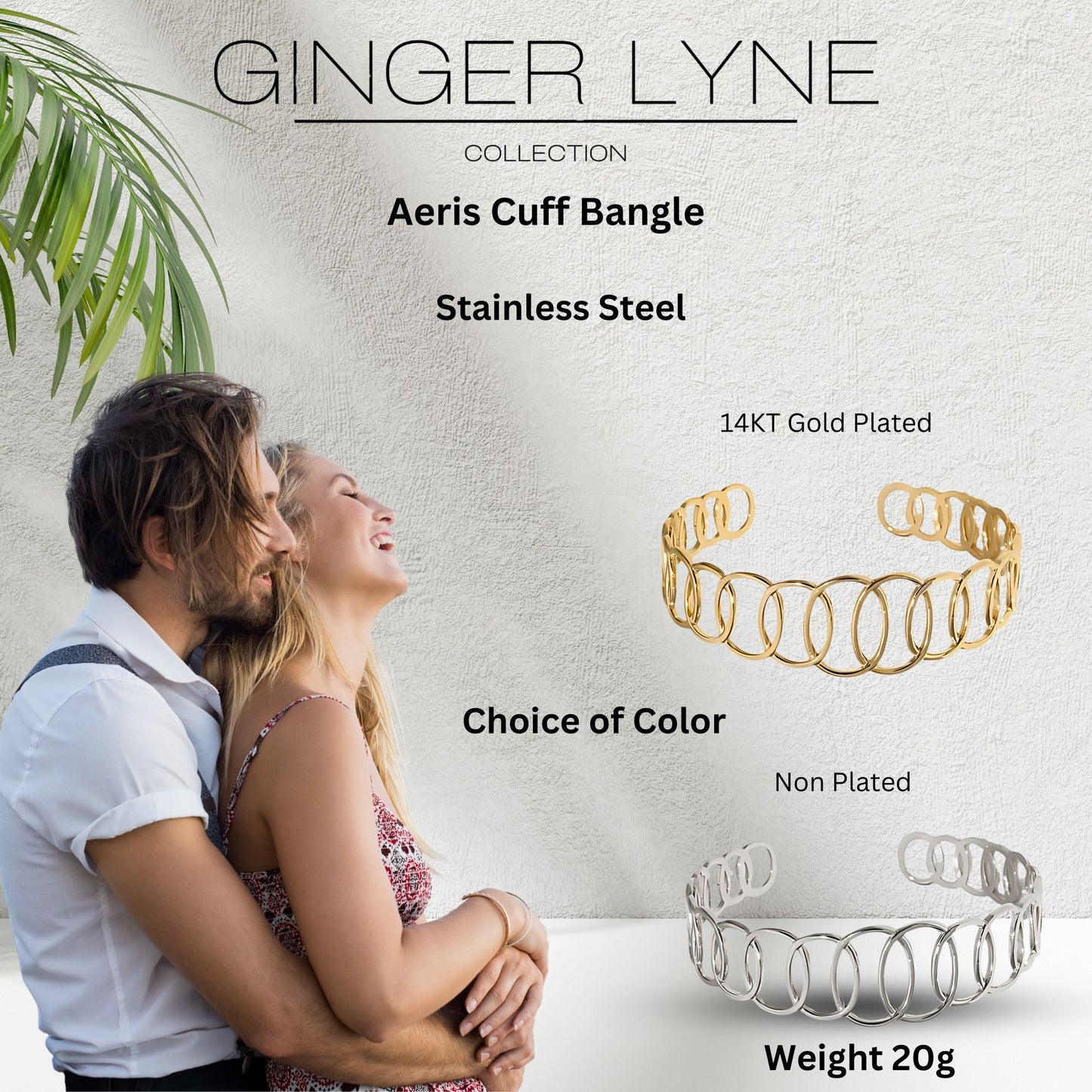 AerisCuffBraceletforWomenbyGingerLyneAdjustableGoldStainlessSteelGiftsforHer_Gold-4