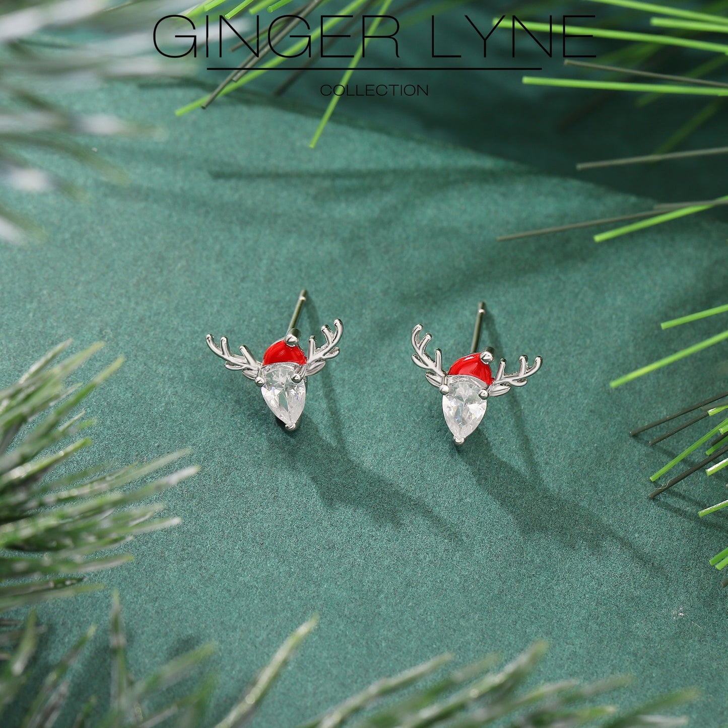 ChristmasReindeerEarringsWomensWhiteGoldPlatedSantaHatDeerPearCZGingerLyneCollection_Silver-3