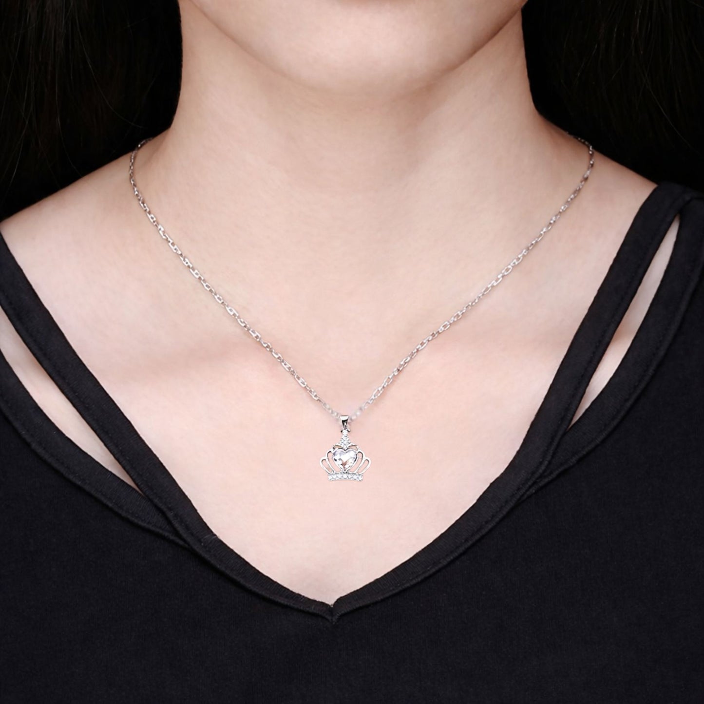 CrownNecklaceforWomenWhiteGoldPlatedClearCubicZirconiaGingerLyneCollection_Silver-6