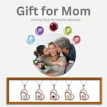 Load image into Gallery viewer, Birthstone Mom Necklace for Mother by Ginger Lyne Sterling Silver Swinging CZ
