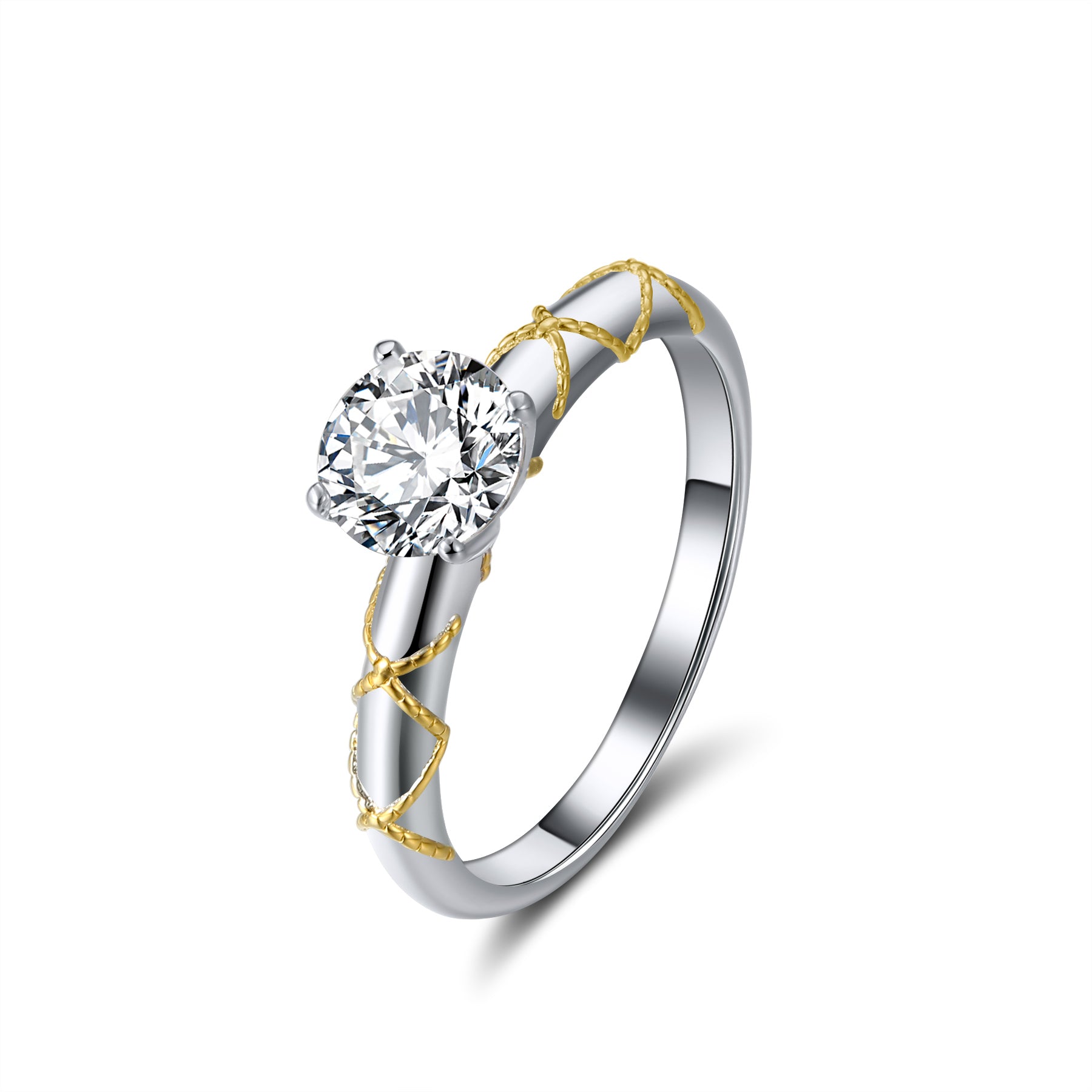 Amazon.com: LRESJJIUJ Vintage Ring Gold Plated Engagement Ring Diamond  Wedding Ring 14k Gold Milgrain Band For Women (6) : Clothing, Shoes &  Jewelry