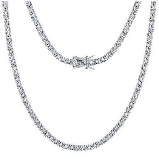 TennisNecklaceforWomenSterlingSilver3mmor5mmCubicZirconia16or18"LengthsbyGingerLyne_Clear-1