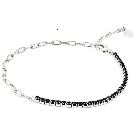 PaperclipChainHalfCZTennisBraceletforWomenAdjustableto7.5"SterlingSilverGingerLyneCollection_Clear-1