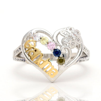 Heart Ring Inscribed To Grandma With Love Plated Cz Womens Ginger Lyne Collection