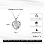 Load image into Gallery viewer, Ginger Lyne Collection Sterling Silver Cz Heart Fire Opal Pendant Necklace for Women
