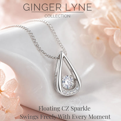TeardropNecklaceforWomanSterlingSilverPendantandChainFloatingCZGingerLyneCollection_Style40-2