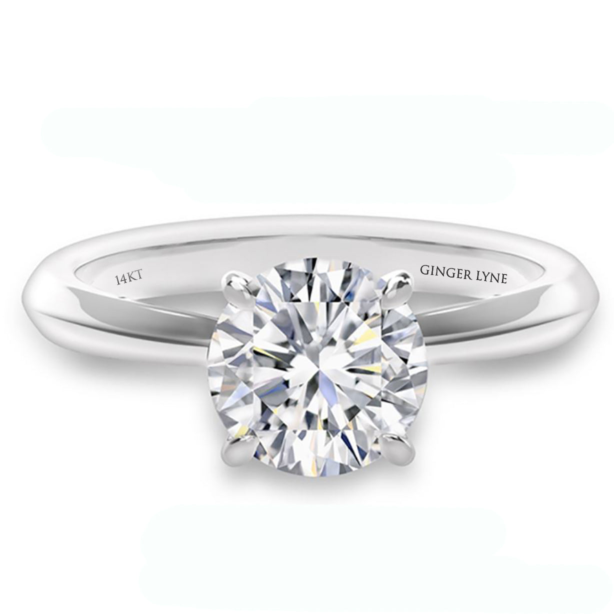 Amore Engagement Ring Women 3 Ct Moissanite 14K Gold Solitaire Ginger Lyne Collection - 3CT,8
