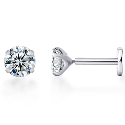 SolitaireFlatBackStudEarringsbyGingerLyneSterlingSilver5ACZ3mmor5mmStone_5mm-1x6-Silver-1