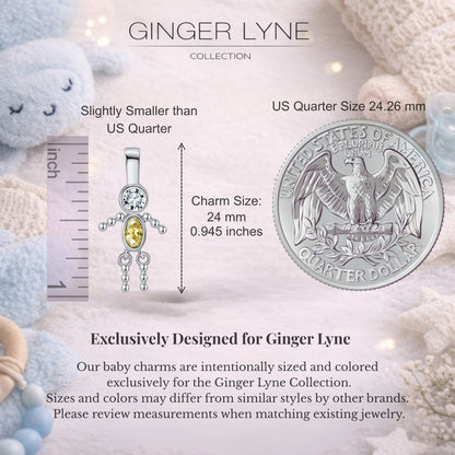 Baby Boy Birthstone Charm Children Pendants for Mom or Grandma Necklace by Ginger Lyne CZ Sterling Silver - Boy November
