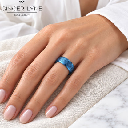 Blue6mmStainlessSteelWeddingBandRingforWomenorMenbyGingerLyneSize11.5_6mmBlue-4