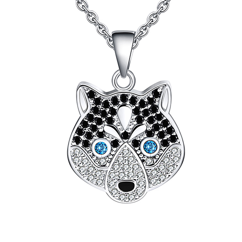 Koko Husky Dog Sterling Silver Necklace for Women and Girls Cz Ginger Lyne Collection - Necklace