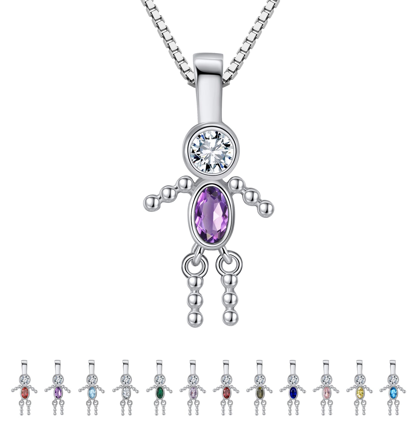 BirthstonePendantNecklaceforBoyMomorGrandmabyGingerLyneSterlingSilverCZFamilyBirthdayCharm_BoyFebruary-1