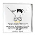 Load image into Gallery viewer, My Ol Lady Biker Wife Linked Hearts Necklace for women with Greeting Card Ginger Lyne Collection - BikerWife-003
