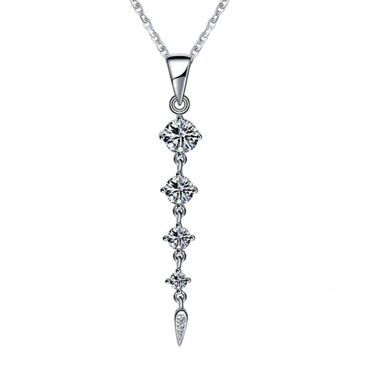 Graduated Pendant Necklace for Women Cz Sterling Silver Ginger Lyne Collection