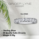 Load image into Gallery viewer, Sterling Silver Wedding Band for Women CZ Heart Anniversary Ring by Ginger Lyne Collection - 10
